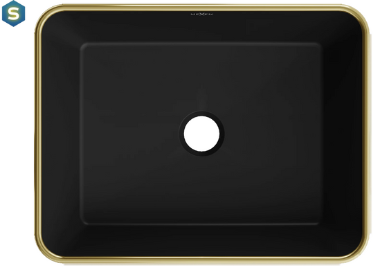Умывальник Mexen Catia black matt gold Edge накладной MEX-21314875, Золотой