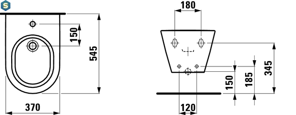 Біде підвісне Laufen Kartell з покриттям LCC H8303314003021, Білий
