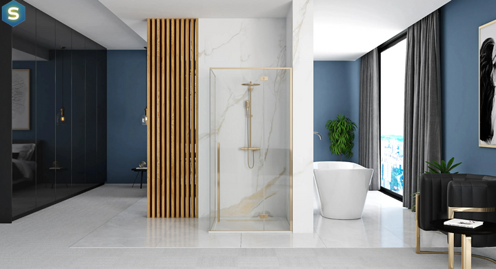 Душевая кабина Rea Fargo 90x120 gold REA-K6614, Золотой, Универсальная, прозрачный