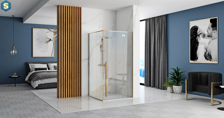 Душевая кабина Rea Fargo 90x120 gold REA-K6614, Золотой, Универсальная, прозрачный