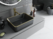 Умывальник Mexen Catia black matt gold Edge накладной MEX-21314875, Золотой