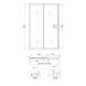 Душові двері в нішу Qtap Taurus CRM2012-13.C6 120-130x185 см, скло Clear 6 мм, покриття CalcLess, Універсальна, прозорий
