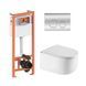 Подвесной унитаз Qtap Taurus Ultra Quiet + инсталляция Qtap Nest 4 в 1 (круглая клавиша Chrome), Белый