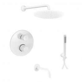 Душова система Paffoni Shower з термостатом та виливом &Oslash;300 мм white matt KITLIQ019BO300, Белый матовый