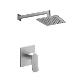 Душова система для ванни Paffoni Shower верхній душ 200x200 мм steel KITTI010ST/M, Нержавіюча сталь
