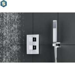 Душевая система скрытого монтажа Paffoni Shower с термостатом на 2 потребителя с верхним душем 200x200 мм chrome KITLEQ518CR/M, Хром