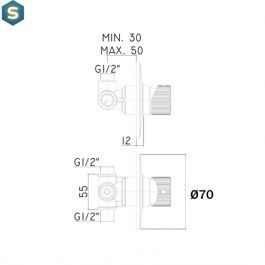 Змішувач для душу Paffoni Jo &Oslash;70 мм chrome JO010CR70, Хром