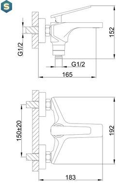 Смеситель для ванны Frap F3258, белый/хром, Хром
