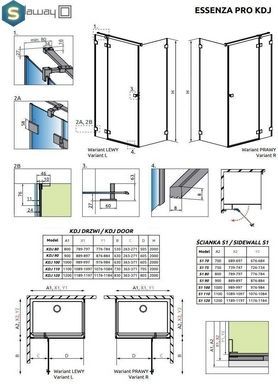 Душова кабіна Radaway Essenza Pro Black KDJ 100Lx100x200 10097100-54-01L+10098100-01-01
