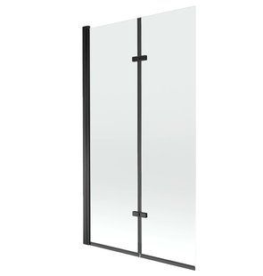 Шторка для ванни Mexen Castor-2 100 black складана MEX-892-100-002-70-00, Універсальна, прозорий, чорний