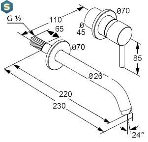 Смеситель для умывальника Kludi Bozz 382450576, Хром