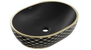 Умивальник Mexen Viki black matt diamond gold накладний MEX-21054879, Золотий