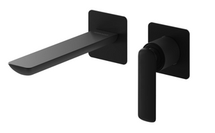 Смеситель для умывальника Kohlman Experience Black Matt + Box скрытого монтажа QW180EB, Черный матовый