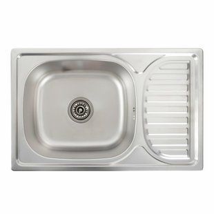 Кухонная мойка из нержавеющей стали Platinum декор 6642 (0,8/180 мм), R, Decor
