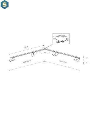 Спот Nowodvorski 7721 Mono corner GU10 8x10W IP20 Bl