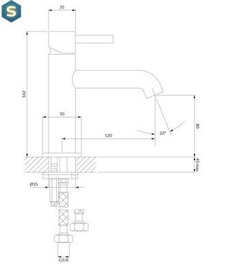 Смеситель для умывальника Omnires Y graphite Y1210NGR, Графит