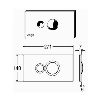 Клавиша смыва Viega Visign for Style 10 хром 596323, Хром