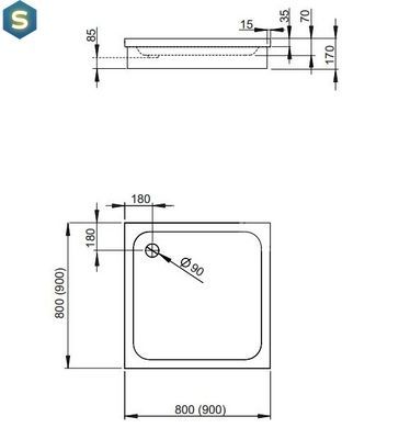 Душовий піддон Radaway Siros C 90x90 SBC9917-1