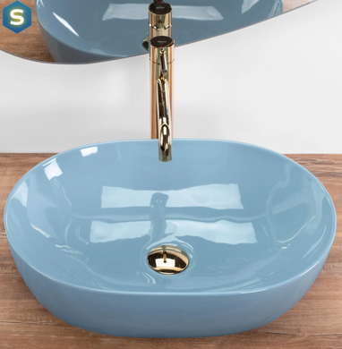 Умивальник Rea Lisa blue shiny накладний REA-U6620, Синий
