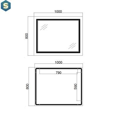 Дзеркало Qtap Cardinal 1000х800 з LED-підсвічуванням Touch, з антизапотіванням, з димером температури кольору (3000-6500K) QT0478C10080