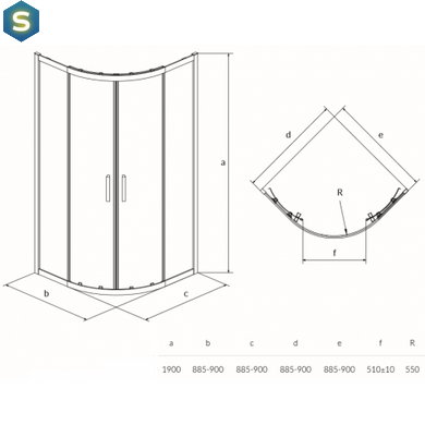 Душевая кабина Cersanit Zip 90x90 S154-002, прозрачный, хром