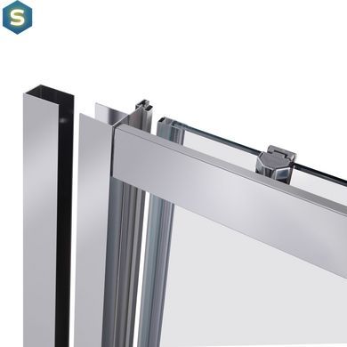 Душевая дверь в нишу Qtap Taurus CRM2013-14.C6 130-140x185 см, стекло Clear 6 мм, покрытие CalcLess, Универсальная, прозрачный