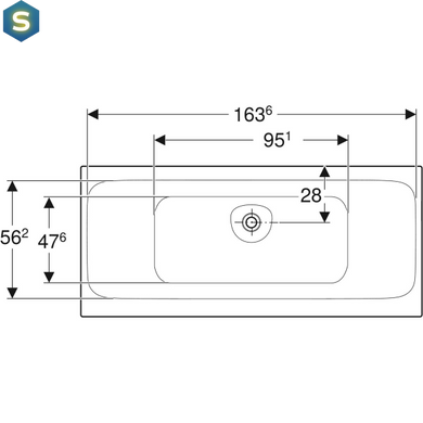 Ванна акриловая Geberit Tawa 170x75 554.123.01.1 + ножки, Белый