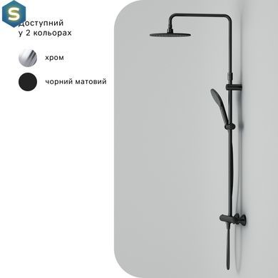Душевая система ShowerSpot с термостатом Am.Pm Like black matt F0780422, Черный матовый