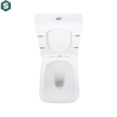 Унітаз підлоговий Qtap Aries Rimless безобідковий з сидінням Soft-close White QT03228302W, Білий
