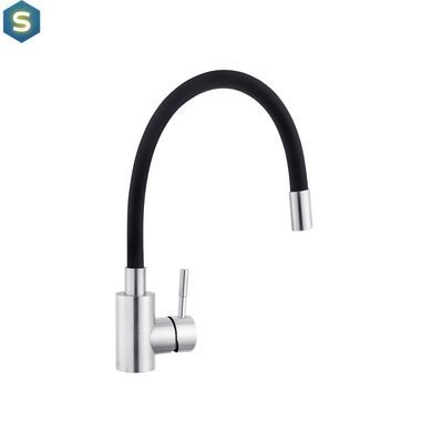 Змішувач для кухні з гнучким виливом Kroner KRP Edelstahl Klassisch - ESG035BLK CV024353, Хром матовий