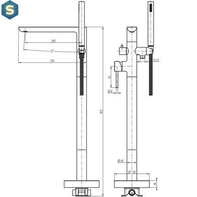 Смеситель для ванны напольный Topaz Loft TLF 32113-H39-C, Хром