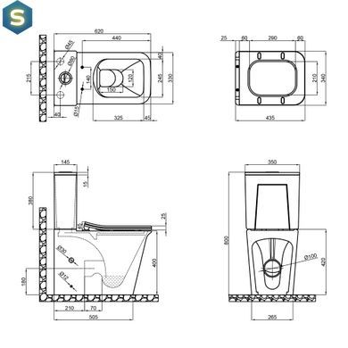Унитаз-компакт Qtap Nando безободковый с сиденьем Soft-close QT12221222AW
