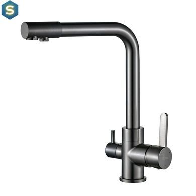 Смеситель для кухни под осмос Globus Lux GLLR-0444-11-graphite, Черный матовый