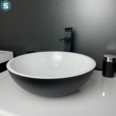 Умывальник Adamant Kreis &Oslash;42 см black/white glossy 100003873, Черный/золото