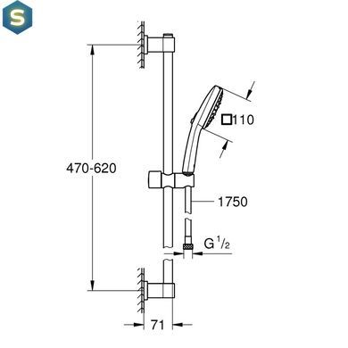 Душевой гарнитур Grohe QuickFix Vitalio Comfort 110 26096001, Хром