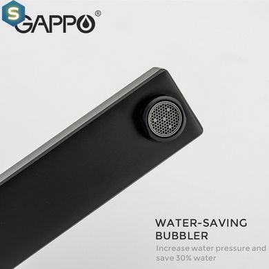 G1017-62 Змішувач для умивальника високий чорний Gappo 1/8, Черный матовый