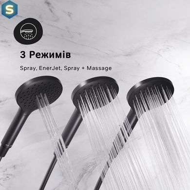 Душевая система ShowerSpot с термостатом Am.Pm Like black matt F0780422, Черный матовый
