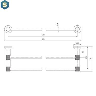 Тримач для рушників подвійний Imprese Brenta ZMK071901290 хром