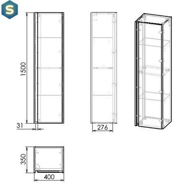 Пенал підвісний Imprese Blatna L 150x40x35 см дуб f3283Dr, Дуб