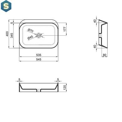 Умывальник Qtap Scorpio 550х390х120 White QT14112243WN, Белый