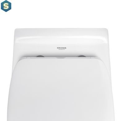 Унітаз підвісний Kroner Oker WHI533536 RIMLESS безобідковий з сидінням (KO533536WHIR), Білий