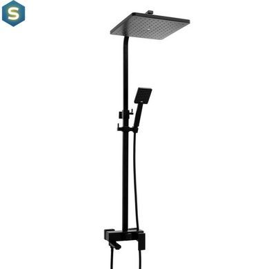 Душевая система Yoka Cube 30 black с изливом BP.CUBE-30-BLK, Черный матовый