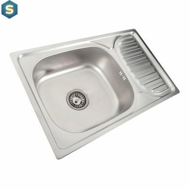 Кухонная мойка из нержавеющей стали Platinum декор 6642 (0,8/180 мм), R, Decor