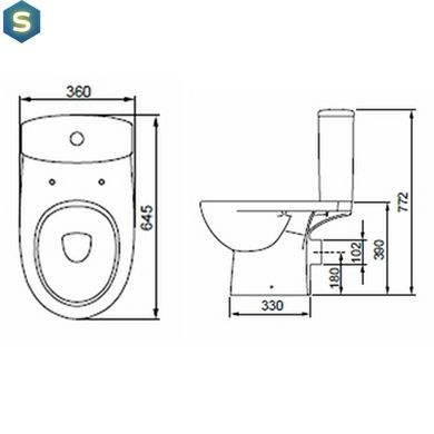 Унитаз-компакт Kolo Status 2395250UA с сидением Soft Close, Белый