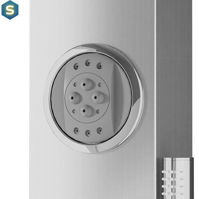 Душова панель Corsan Snake inox LED з виливом та термостатом S002TSLLEDW, Нержавіюча сталь