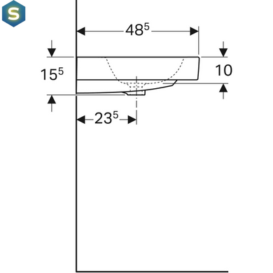 Умывальник Geberit iCon 60x49 124060000, Белый
