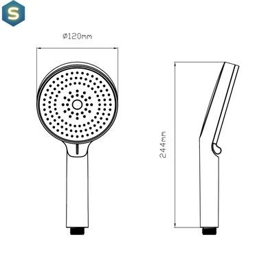 Ручний душ Qtap Rucni D 130 мм круглий QTRUC125CRM45950 Chrome, Хром