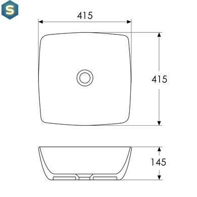 Умывальник накладной Imprese Black Edge 41,5x41,5x14,5 см белый/черный i11096, Белый