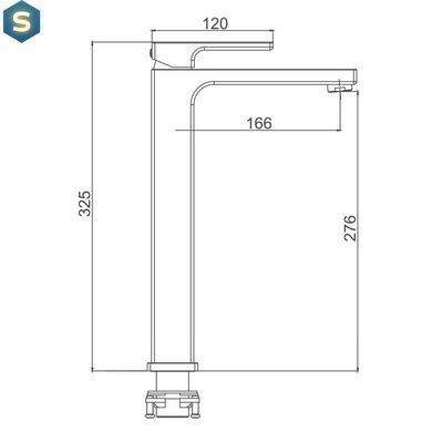 G1017-62 Змішувач для умивальника високий чорний Gappo 1/8, Черный матовый