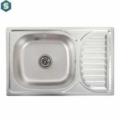 Кухонная мойка из нержавеющей стали Platinum декор 6642 (0,8/180 мм), R, Decor